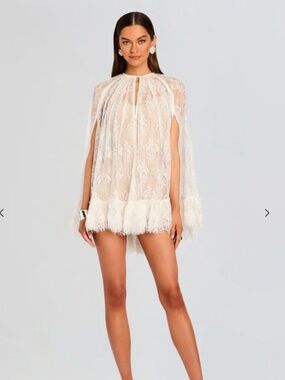 NWT Lace Mini Dress Cape Bridal Cape/ Shawl Full Lace